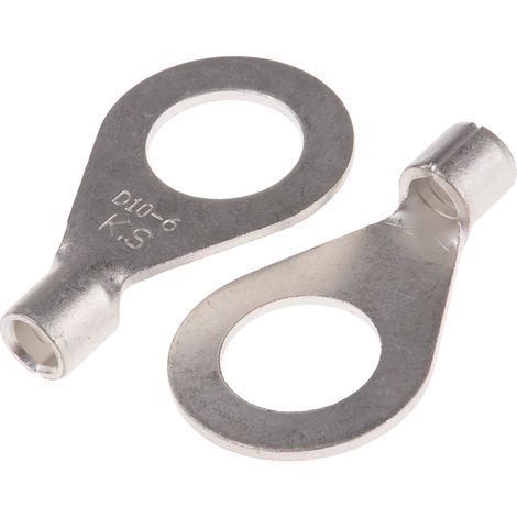 Cosses à œillet RS PRO, Non-isolé, 6mm², 10.5mm, 18mm