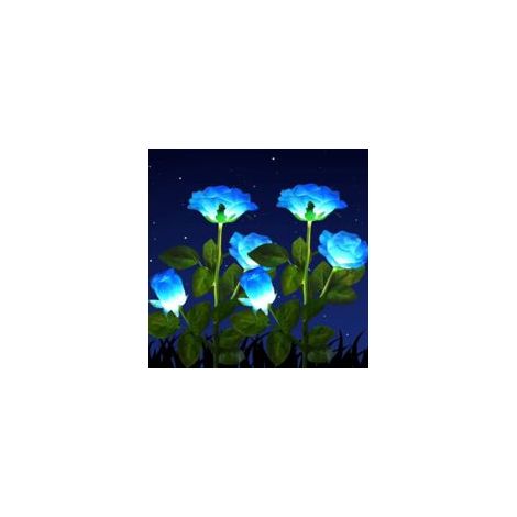 (Blau) Set mit 2 dekorativen und wasserdichten Solar-Gartenleuchten für den Außenbereich - Crezuo (1/5)