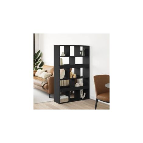 Cloison de séparation noir 100x33x156,5 bois d'ingénierie (1/5)
