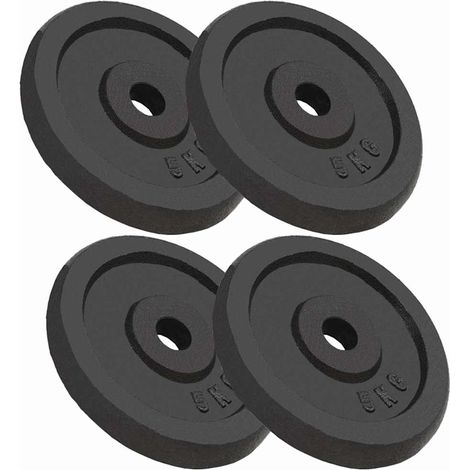 vidaXL Discos de pesas de hierro fundido 4 uds 4x5 kg (1/4)