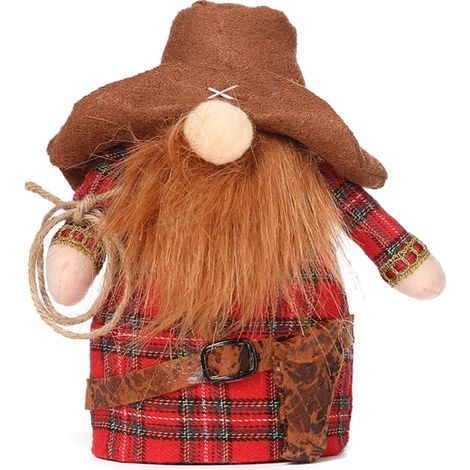 Doll Halloween - Décoration Sans Visage En Tissu - Ornement De Fête Thème Cowboy Et Renne - Pour Intérieur Et Extérieur - 1 Pièce (1/5)