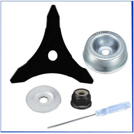 Lame de débroussailleuse 3 dents 12 pouces – Compatible avec coupe-bordures – Kit d'entretien inclus – Pour désherbage efficace
