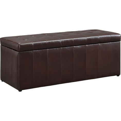 Banc coffre de rangement CONCIERTO en simili - Marron