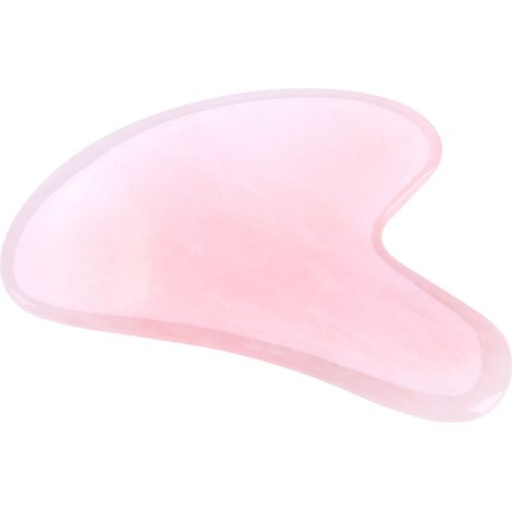 1PC Plaque de Gua Sha en Pierre Naturelle Polie pour Massage et Détente - Cristal Rose (1/5)