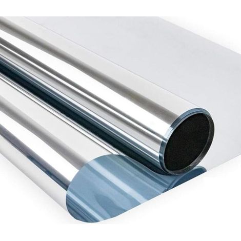 Film de confidentialité pour fenêtre, film miroir sans tain, résistant à la chaleur et aux UV, protection de la vie privée pour fenêtres, bureau, maison, magasin 40 × 200 cm (1/5)