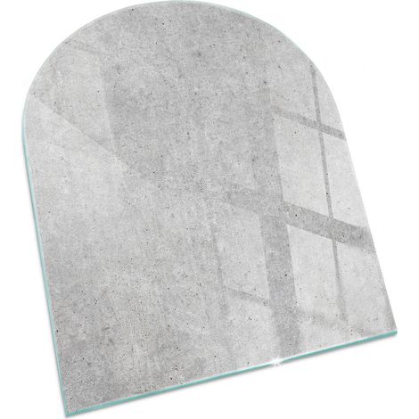Plaque Rectangulaire décorative imprimée pour cheminée protection de sol avec impression décorative Texture béton brut 80x70 cm (1/5)