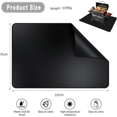 Tapis Lgnifuge Tapis de Braséros Rectangle Tapis de Gril de Protection Anti-feu Fire Pit Mat de Protector pour Extérieur Foyers Terrasse Sol Décoratif Pelouse BBQ Camping - Taille 122x76CM