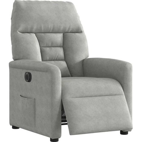 Fauteuil de Salon,Chaise,Fauteuil inclinable électrique gris clair tissu microfibre CFW623247 (1/5)