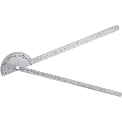 Rundkopf-Winkelmesser, Edelstahl-Winkelmesser, Rundkopf-Arm-Messlineal-Werkzeug, für Ingenieur, Winkelmaß, Studentenzeichnung (1/4)