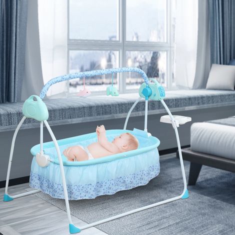 25kg 5 Gang Elektrische automatische Babywiege Babyschaukel Mit Matte Babywippe Babywiege Neugeborene MP3 (1/5)