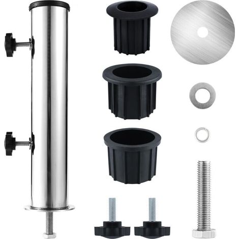 Ensemble de tubes pour mât de parasol, support de parasol d'extérieur, adapté au jardin extérieur (argenté et noir) (1/5)