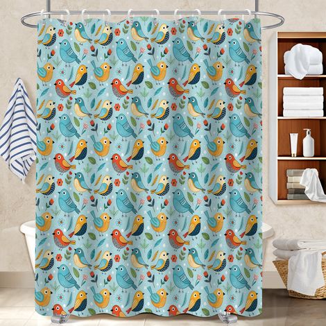 Kit rideau de douche en polyester 180x180 déco d‘intérieur rideau imperméable pour rafraîchir sa salle de bain (1/5)