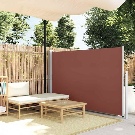 Auvent latéral rétractable de patio 140x500 cm Marron (1/5)
