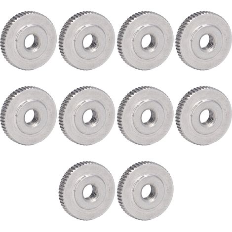 Écrou moleté tête plate M6, inox 304, trou traversant, serrage manuel, écrou papillon moleté, fixation acier inoxydable (1/5)