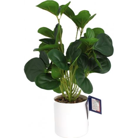 Planta de ficus artificial en maceta blanca - decoración de interiores (1/5)