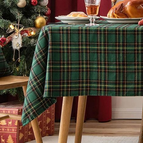 Nappe de table - - Carreaux - Vert - 140x200 cm - Lavable en machine (1/4)