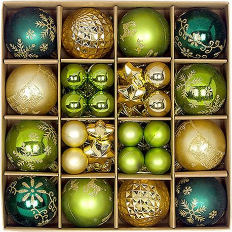 Weihnachtsdekoration, Weihnachtsbaumschmuck-Set, bruchsichere Christbaumkugeln, Weihnachtsdekoration in großen Mengen für die Tischdekoration (1/4)