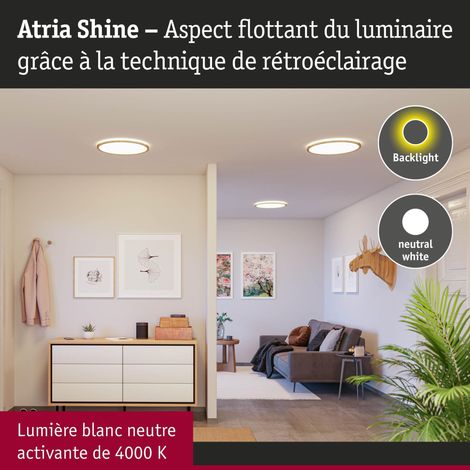 Panneau LED Plafonnier avec rétro-éclairage rond IP44 11,2W 850lm 190 mm esthétique bois matière plastique 4000K Luminaire de salle de bain (1/5)