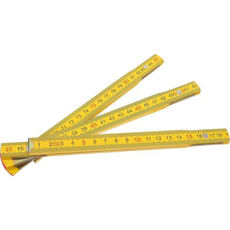 Règle de Menuisier Pliable 1 Mètre en Bois Jaune Clair à Six Plis pour Projets de Bricolage et Mesures Précises (1/5)