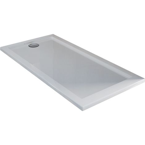 Plato de ducha acrílico borde realzado blanco brillante mod. Flower 80x140x4 cm rectangular