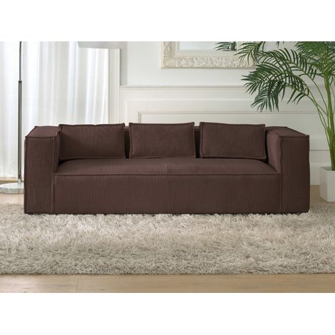 Stella – 3-sitzer einzelsofa – aus cord – moderner stil - braun