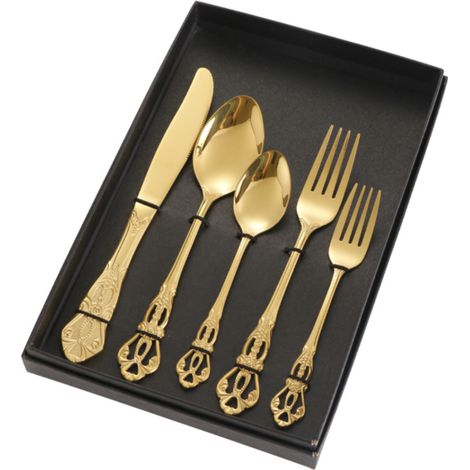Set De Couverts Portatif - Acier Inoxydable - Fourchette Cuillère Couteau Baguette - Boîtier De Transport Inclus - Pour Camping Pique-Nique Bureau École - 1 Set (1/5)