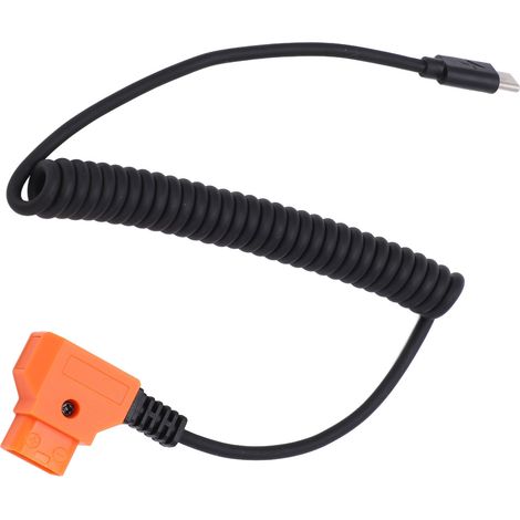 Câble d'alimentation flexible USB-C vers prise D, cordon d'alimentation spiralé pour batterie à monture V (1/5)