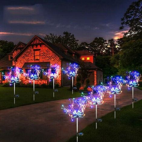 Lampe Décorative Extérieure - Guirlande Lumineuse en Forme de Fleur - 90 LED Blanc Chaud - Alimentation Solaire - Hauteur 95 cm - Pour Jardin Cour Arrière Mariage (1/3)