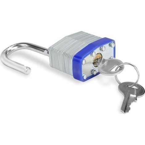 Cadenas Clé en Acier Laminé Robuste avec 3 Clés - Anse de 6 mm - 6,5 x 4,3 x 2,5 cm - Cadenas Exterieur/Intérieur Résistant aux Intempéries pour Garages et Casiers (1/4)