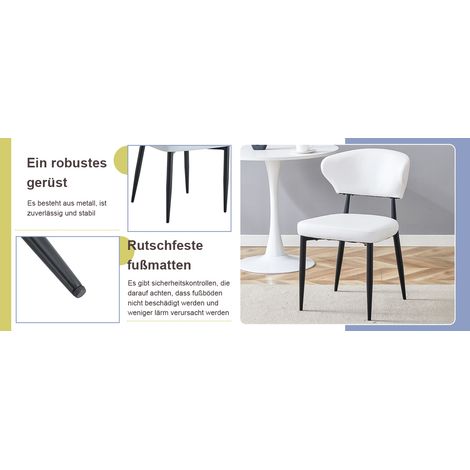 Sedia da pranzo, ergonomica, 50 x 45 x 80 cm, bianco e nero (1/5)