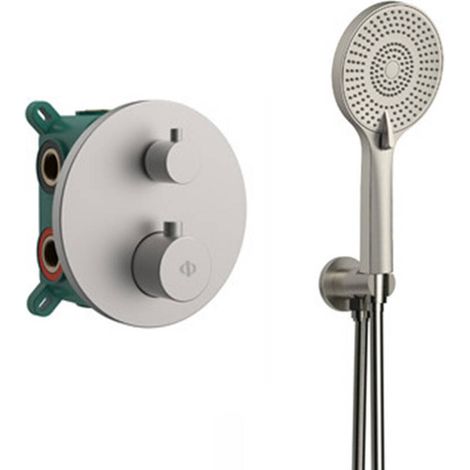 Conjunto Empotrar 2/3 Fun. Termostatico Round Nickel - GME
