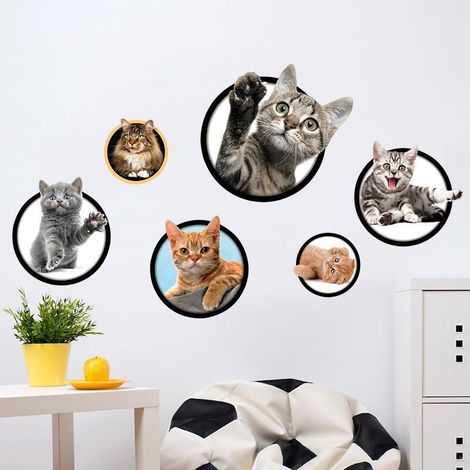 Stickers muraux 3D Chien Mignon - Papier peint mural pour chambre d'enfant (1/4)