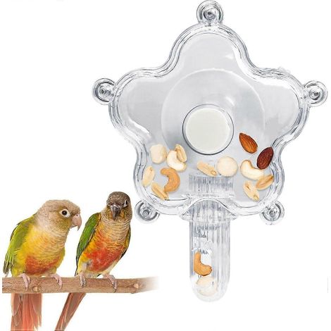 transparentRoue d'alimentation pour perruches calopsittes, jouet tournant pour cage à perroquets, distributeur de nourriture ludique et stimulant pour perruches ondulées, inséparables et canaris (1/5)