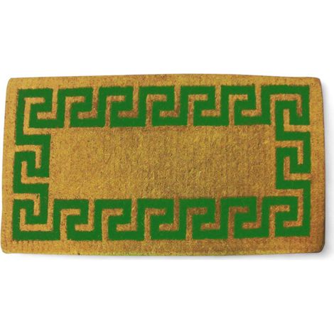Zerbino tappeto imperiale verde in cocco annodato a mano con spessore 38 mm - 70x140 cm