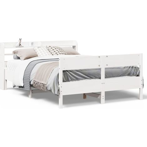 Maison Exclusive - Letto senza Materasso Bianco 140x190 cm Legno Massello di Pino