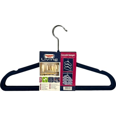 DOMOPAK - SET 3 APPENDIABITI VELLUTATO HOOK BLU