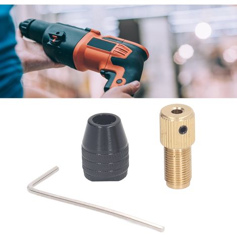Mandrin de perceuse miniature à serrage automatique, petit mandrin à trois mors pour perceuse électrique, accessoire pour meuleuse électrique DIY, jeu de mandrins à trois mors droits, diamètre de trou (1/5)