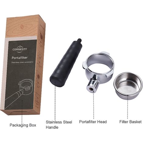 Portafilter sans fond 54 mm Acier inoxydable Compatible Breville avec panier filtre doseur et brosse nettoyage (1/5)