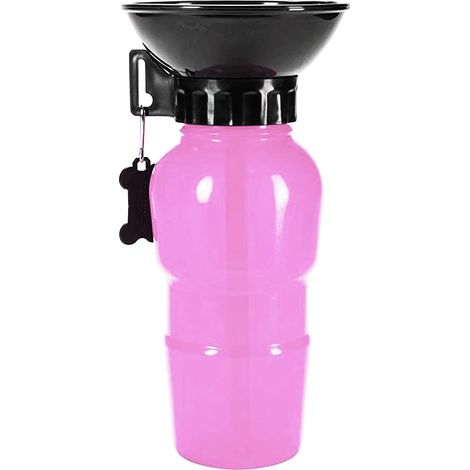 500ML Dog Water Bottle, Portable Dog Water Bottle, Portable Pet Water Bottle, Used for Camping, Walking, Hiking (Pink) (1/5)