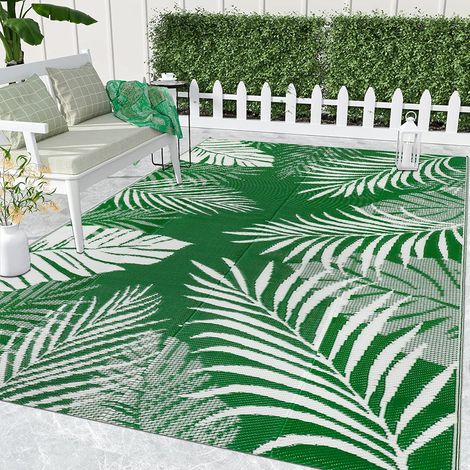 Tapis d'extérieur Terrasse Vert 150x245cm Imperméable Tapis de Sol Exterieur Plastique Tapis de Jardin Pliable Résistant aux intempéries aux UV Tapis pour Extérieur Balcon Plage Pique-Nique (1/5)