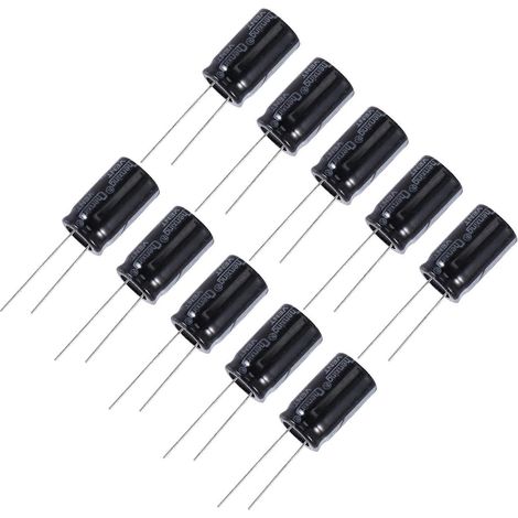 10 condensateurs électrolytiques radiaux 22 µF 400 V 105 °C, noirs, 13 mm x 21 mm (1/5)