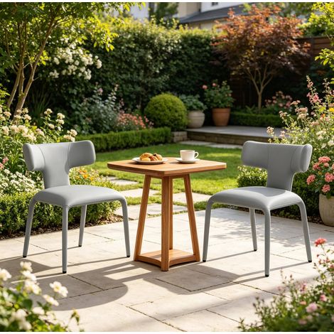 Set di 2 sedie da pranzo girevoli 53/53/78 cm grigie in similpelle con ruote e schienale curvo (1/5)