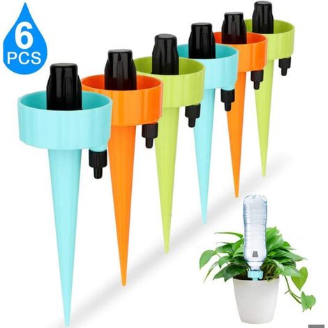 6 pièces de dispositif d'arrosage automatique de jardinage, irrigateur paresseux, dispositif d'arrosage de fleurs, goutteur de (1/5)