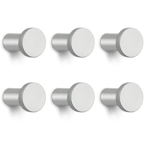 Silver Wall Coat Rack, 6-Piece Minimalist and Durable Wall Hanger, Multi-Purpose Coat Rack, Coat Hooks for Entryway, Bedroom, Bathroom, Screws Included (1/5)