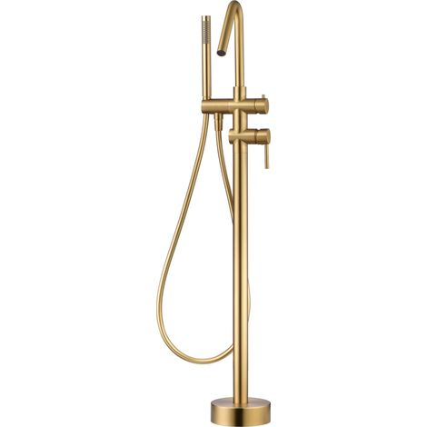 Grifería monomando exenta de bañera Córcega oro cepillado