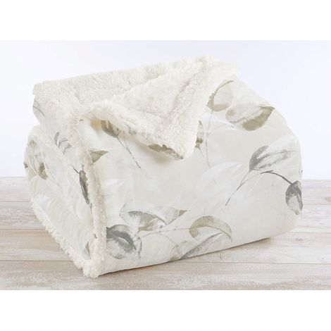 Coperta Plaid in Pile Sherpa Invernale in Finta Pelliccia 320 Gr-Mq Aspen 2 - Due piazze 200x230