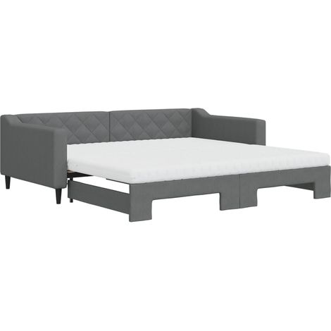 Maison Exclusive - Tagesbett Ausziehbar mit Matratzen Dunkelgrau
