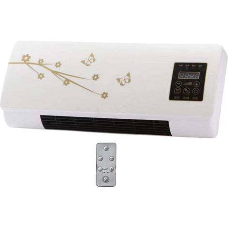 Mini aire acondicionado mural con mando a distancia, aire acondicionado portátil, sistema split, enchufe europeo de 220 V, 1200 W, para oficina, dormitorio, sala de estar, diseño floral dorado. (1/5)