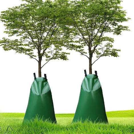 Lot de 2 sacs d'irrigation des arbres - 75 l - Pour arrosage automatique des arbres - En polyéthylène robuste - Pour le transport des semis et l'arrosage du jardin (1/5)
