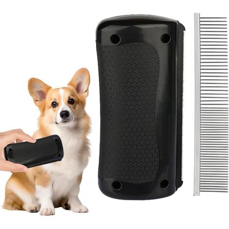 2 Pièces Brosse Poil Chien Brosse Toilettage Peigne Démêlage Chien Chat Poignée Ergonomique Râteau de Toilettage Étrille Démêlant pour Poils Longs et Courts (1/5)